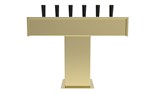 Air-Cooled Beer Dispensing Kit - Tee Tower, 2 Faucet in Tarnish-Free Brass