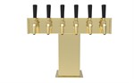 Air-Cooled Beer Dispensing Kit - Tee Tower, 2 Faucet in Tarnish-Free Brass