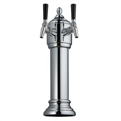Air-Cooled Beer Dispensing Kit - Napoli Tower, 2 Faucet in Polished Chrome