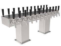 Back to Back Bridge Tee Tower for Century System, 20 Faucets in Stainless Steel