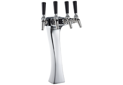 Air-Cooled Beer Dispensing Kit - Panther Tower, 3 Faucet in Polished Chrome