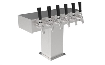 Tee Tower, 4 Faucet in Stainless Steel - Air Cooled - Beyond Beer Dispense