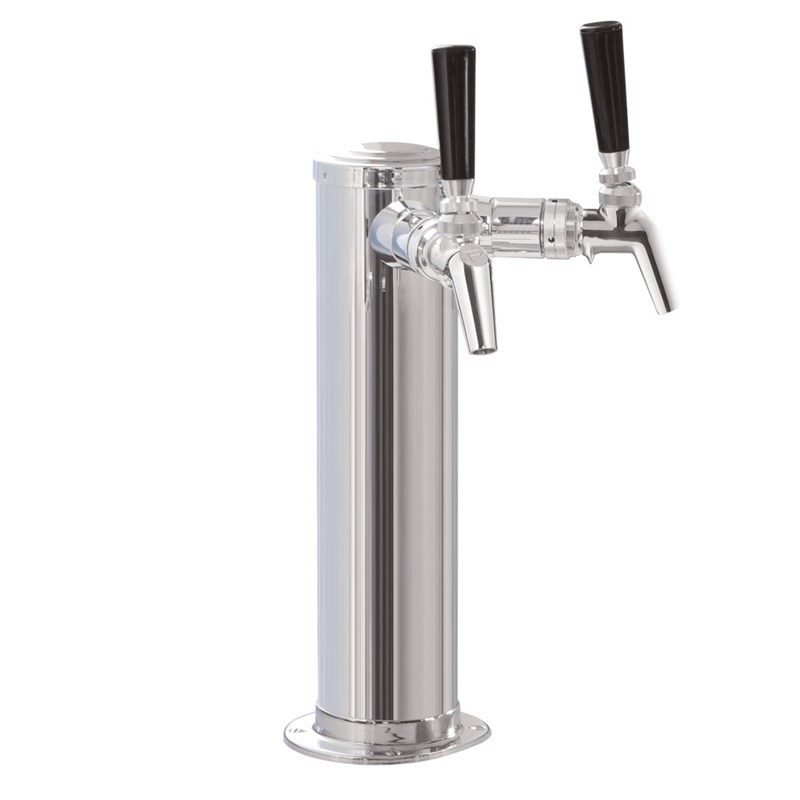 Air-Cooled Beer Dispensing Kit - Draft Arm, 3 Faucet in Polished Chrome